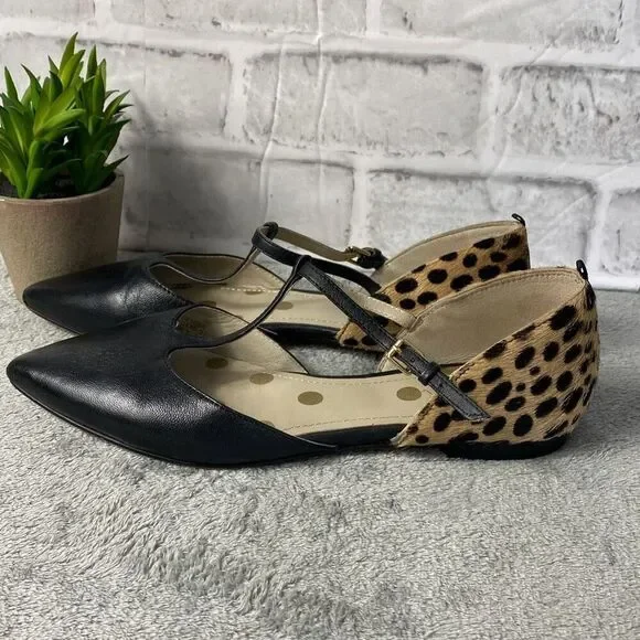 Boden Leopard Print Black Sienna Flats Size 37 - Picture 3 of 12